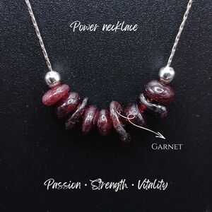 Silver-Tone Garnet Necklace – approx. 20 inch